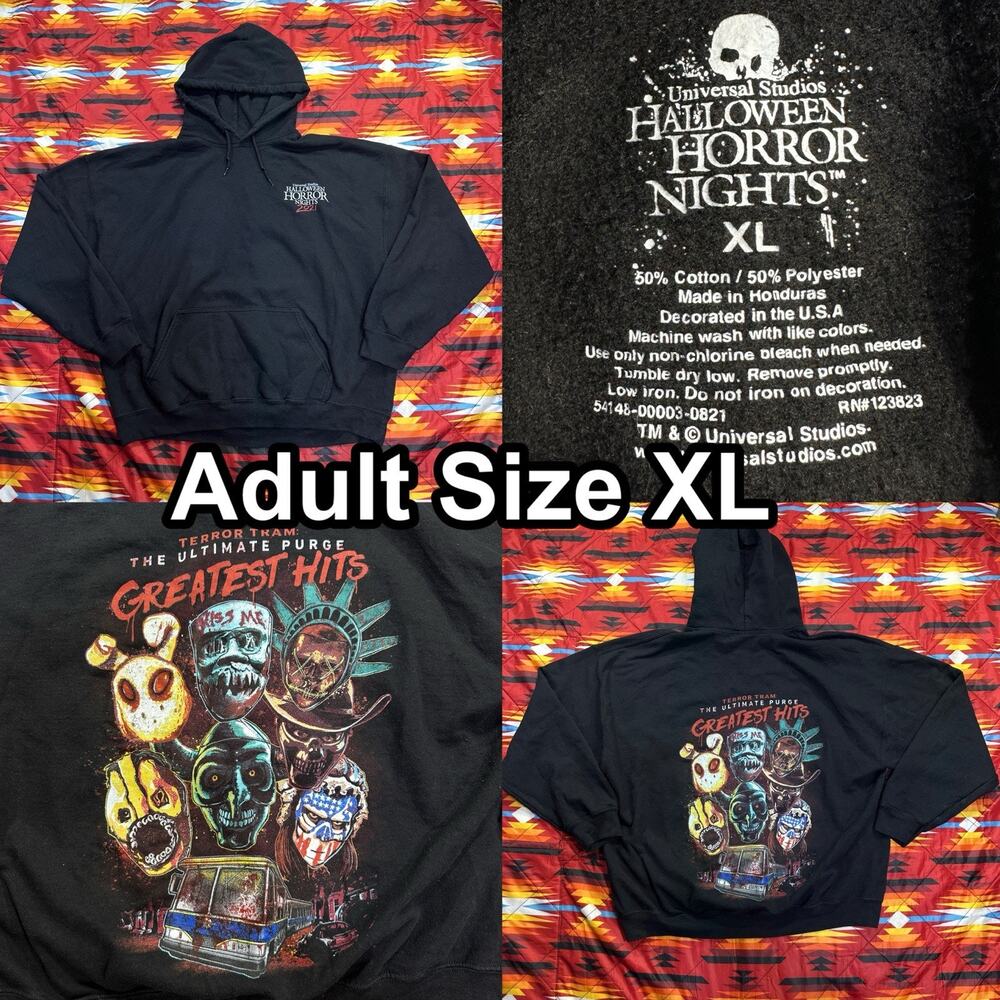 Universal Studios HHN Halloween Horror Nights 2021 The Purge Hoodie Adult Sz XL